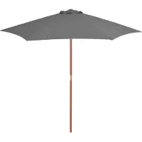 vidaXL Uteparasol Stång i Trä 270 cm Anthracite Trädgård Strand Terrass 44515