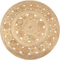 vidaXL Flätad JuteMatta, 120 Cm, Rund