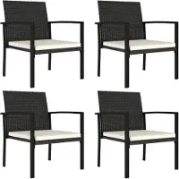 vidaXL Black Resin Rotting Garden Dining Chair Set -
