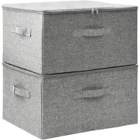 vidaXL Förvaringslådor, 2 st., Tyg, 43x34x23 cm, Grå