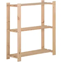 vidaXL Lagerhylla 3 hyllplan 80x28,5x90 cm massiv furu
