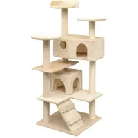 vidaXL Katt Klösträd med sisalpelare 125 cm beige