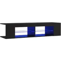 vidaXL TV-bänk med LED-belysning svart 135x39x30 cm
