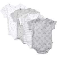 Pippi Baby Bodies k/ä - 4-pack - Hamnen Mist - - 74 - Body K/Ä
