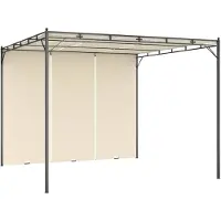 vidaXL Trädgårdspaviljong med draperier 3x3x2,25m gräddvit