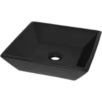 vidaXL Tvättställ keramik fyrkantig svart 41,5x41,5x12 cm