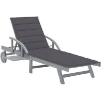 vidaXL Solsäng med dyna massivt akaciaträ