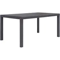vidaXL Trädgårdsbord Brun 150x90x72 cm Plastrottinglook