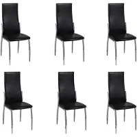 vidaXL Matstolar 6 st svart konstläder