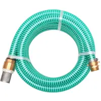 vidaXL Sugslang med koppling i mässing 15 m 25 mm grön