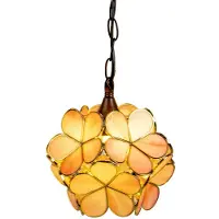 LumiLamp Tiffany pendellampa 5LL-6093, dimbar, Violett / rosa / rosè, Vardagsrum / matsal, Metall, Tiffany, Pendellampa