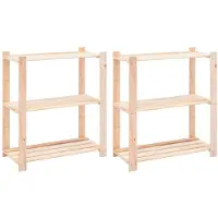 vidaXL Förvaringshylla 3 hyllor 2 st 80x38x90 cm massiv furu 150 kg