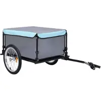 vidaXL Cykelsläp svart och blå 65 kg