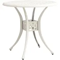 vidaXL Trädgårdsbord vit 78x78x72 cm gjuten aluminium
