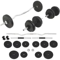 vidaXL Skivstång och hantlar set 30 kg