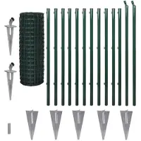 vidaXL Eurofence stål 25 x 1,2 m grön