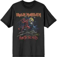 Ginza.se Iron Maiden: Unisex T-Shirt/Number Of The Beast Run To The Hills Distress (Black) (Large)