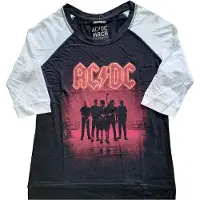 Ginza.se AC/DC: Ladies Raglan T-Shirt/PWR-UP UK (Black & White) (Back Print) (X-Small)