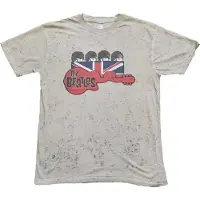 Ginza.se The Beatles: Unisex T-Shirt/Guitar & Flag Snow Wash (Sand) (Wash Collection) (Medium)