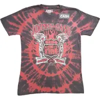 Ginza.se Johnny Cash: Unisex T-Shirt/Ring of Fire (Red) (Wash Collection) (Medium)