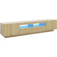 vidaXL TV-bänk med LED-belysning sonoma-ek 200x35x40 cm