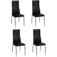 vidaXL Matstolar set om 4 svart konstläder 60570