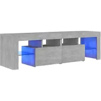 Möbelando Tv-bänk med LED-belysning betonggrå 140x36,5x40 cm