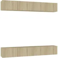 vidaXL TV-skåp 4 delar sonoma-ek 100x30x30 cm konstruerat trä