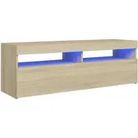 vidaXL TV-bänk med LED-belysning sonoma-ek 120x35x40 cm