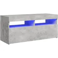 vidaXL TV-bänk med LED-belysning betonggrå 90x35x40 cm