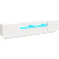 vidaXL TV-bänk med LED-belysning vit 200x35x40 cm