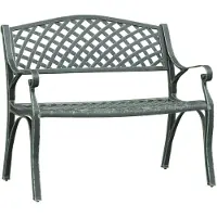 vidaXL Trädgårdsbänk 102 cm gjuten aluminium grön