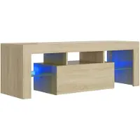 vidaXL TV-bänk med LED-belysning sonomaek 120x35x40 cm