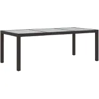 vidaXL Utebord 190x90x75 cm härdat glas och konstrotting brun
