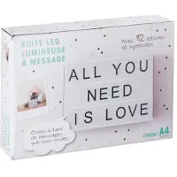Atmosphera lamp light box med text - neonskylt/stående neonlampa - vit - designlampa