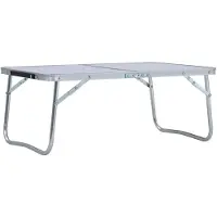 vidaXL Hopfällbart campingbord vit aluminium 60x40 cm