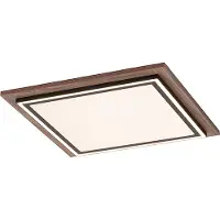 Paul Neuhaus LED taklampa Palma, dimbar, Mörkt trä, Vardagsrum / matsal, Aluminium / grå / zink, LED-taklampa