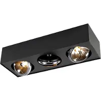 QAZQA Design spotlight svart kvadratisk 3-ljus - Kaya