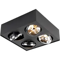 QAZQA Design spotlight svart kvadratisk 4-ljus - Kaya