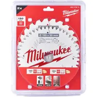 Milwaukee Sågklinga för trä 4932479574; 190x30 mm; Z24; Z48; +15°/+10°; 2 st.