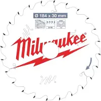 Milwaukee Sågklinga för trä 4932471297; 184x30x1,6 mm; Z24; 15°
