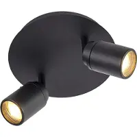QAZQA Modern badrumsspotlight svart 2-ljus IP44 - Ducha