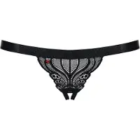 Obsessive Grenlös Stringtrosa i Spets - Svart - L/XL - Svart