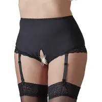 Cottelli Plus Size Plus Size - Öppen strumpebandstrosa (svart) - 3XL