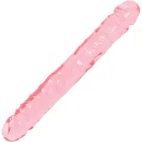 Crystal Jellies Jr Double Dong 30 cm - Ljusrosa - Ljusrosa