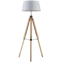 LINDBY Golvlampa Katie , Vitt / opal, Vardagsrum / matsal, Trä, Skandinavisk, Golvlampa