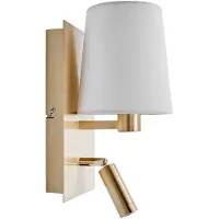 LINDBY Vägglampa , Aiden, Guld / mässing, Vardagsrum, Tyg / textil, Modern
