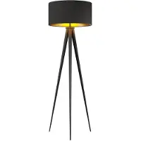 LINDBY Golvlampa Benik , Svart, Vardagsrum / matsal, Textil / tyger / siden, Modern, Golvlampa