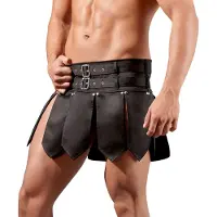 Svenjoyment Underwear Gladiatorkjol med 2 Bälten - Svart - XL - Svart
