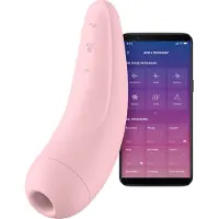 Huismerk Curvy 2+ - App-styrd luftvibrator för klitoris (rosa)